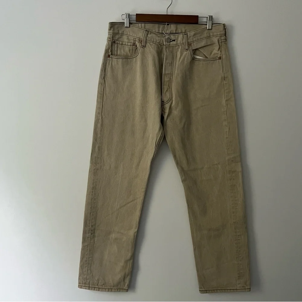 Levis 501 XX Straight Leg Beige Button Fly Rigid Y2K Jeans 36 X 34 (34 X 31)